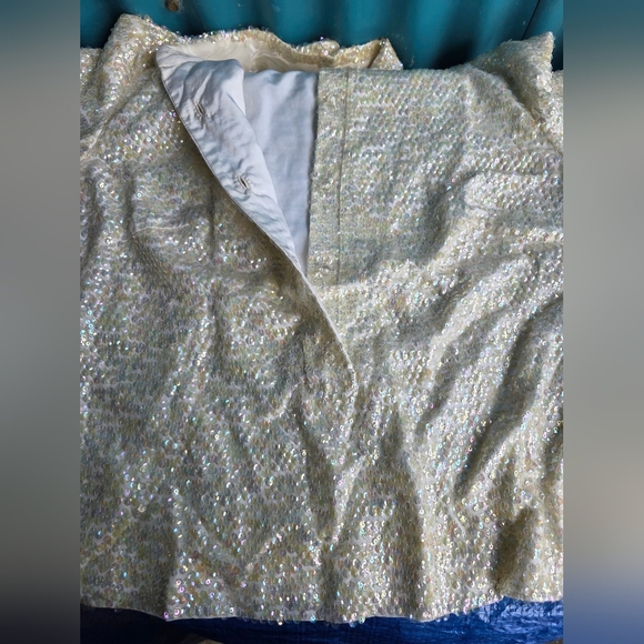 Vintage Hark  Imports White Sequins Button Down Long Sleeves Shirt Top luxury - Picture 15 of 15